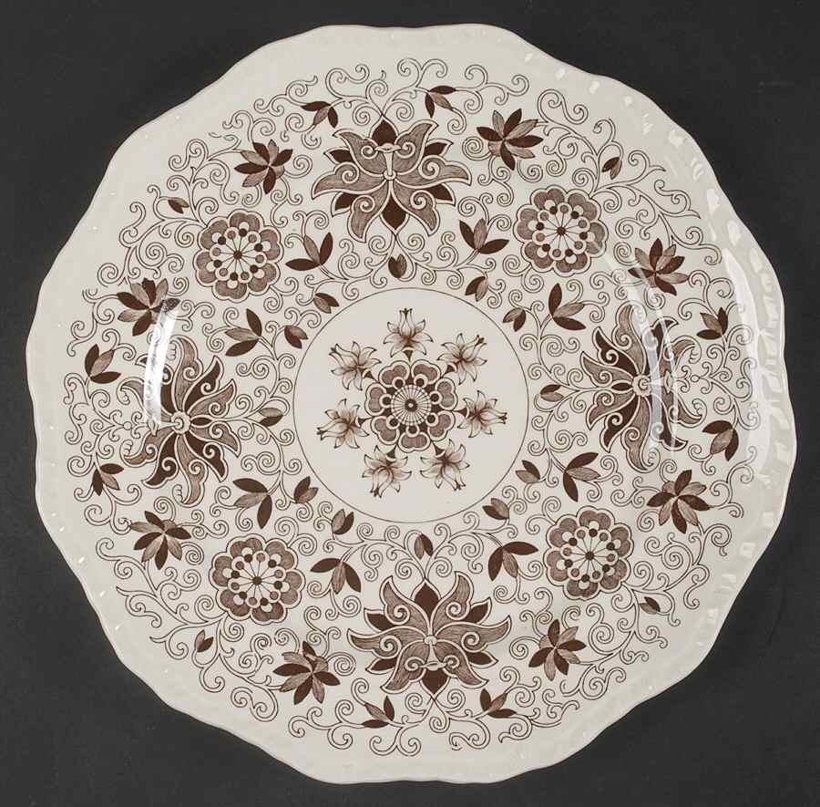 Bow Bells Brown Large Dinner Plate by Mason's-1