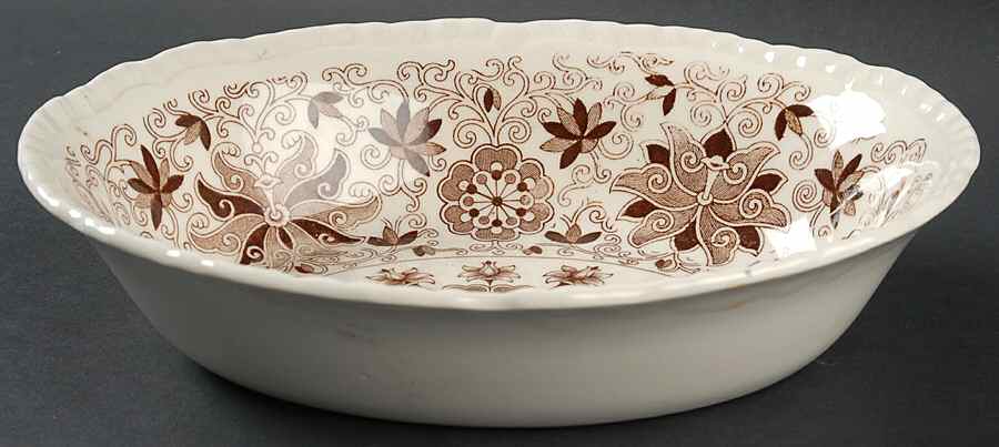 Bow Bells Brown 9" Oval Vegetable Bowl by Mason's-1