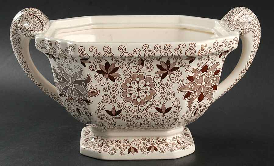 Bow Bells Brown Tureen No Lid by Mason's-1