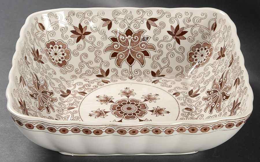 Bow Bells Brown 9" Square Vegetable Bowl by Mason's-1