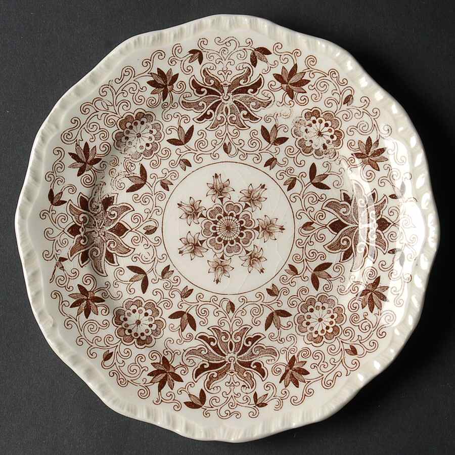 Bow Bells Brown Dessert/Pie Plate by Mason's-1