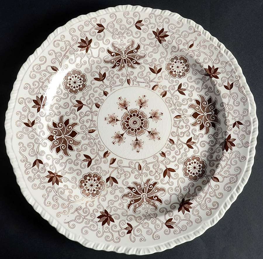 Bow Bells Brown 13" Chop Plate (Round Platter) by Mason's-1