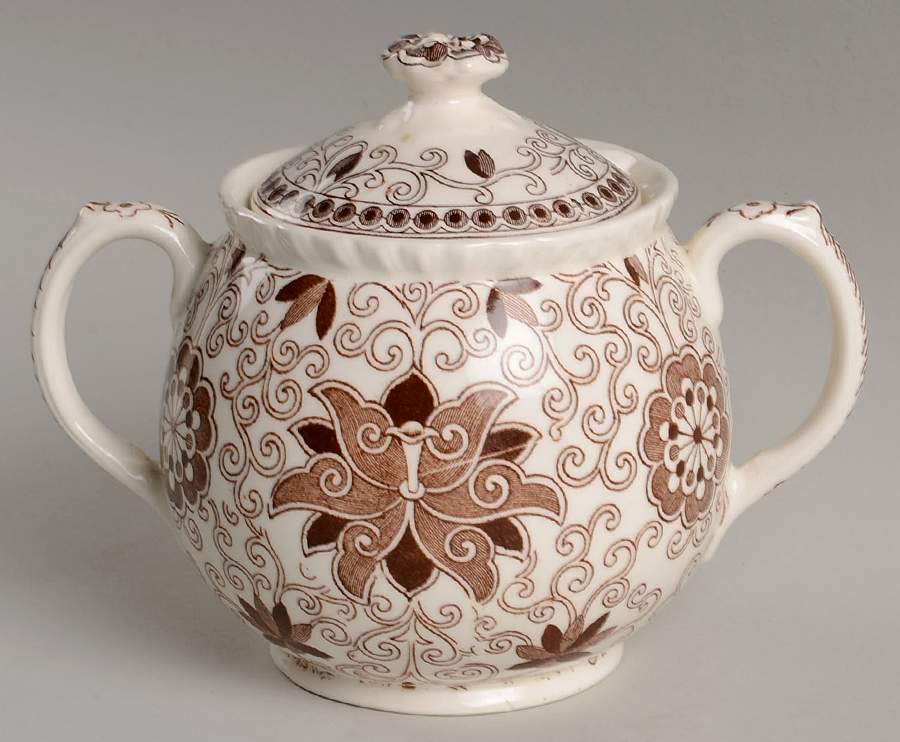 Bow Bells Brown Sugar Bowl & Lid by Mason's-1