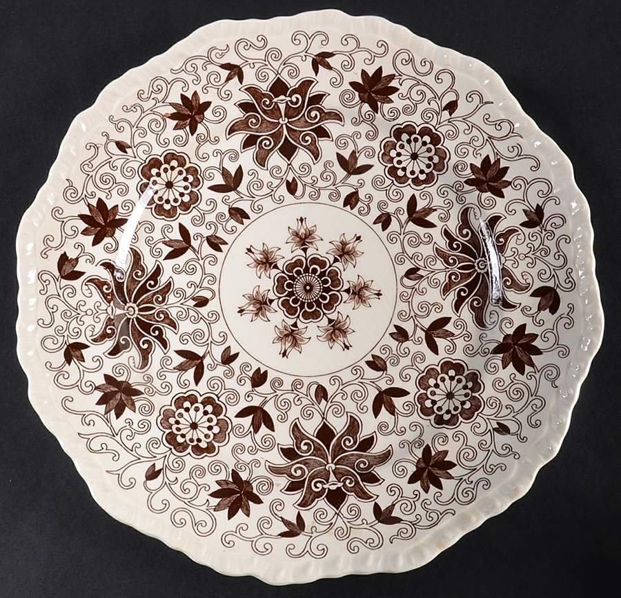 Bow Bells Brown Dinner Plate by Mason's-1