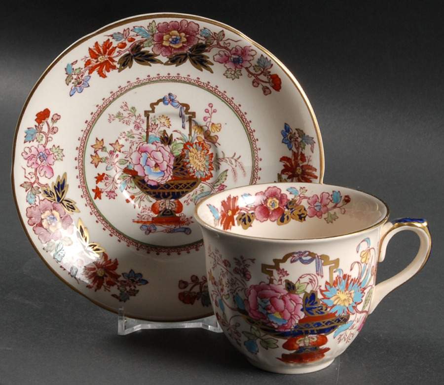 Brocade Flat Cup & Saucer Set by Mason's-1