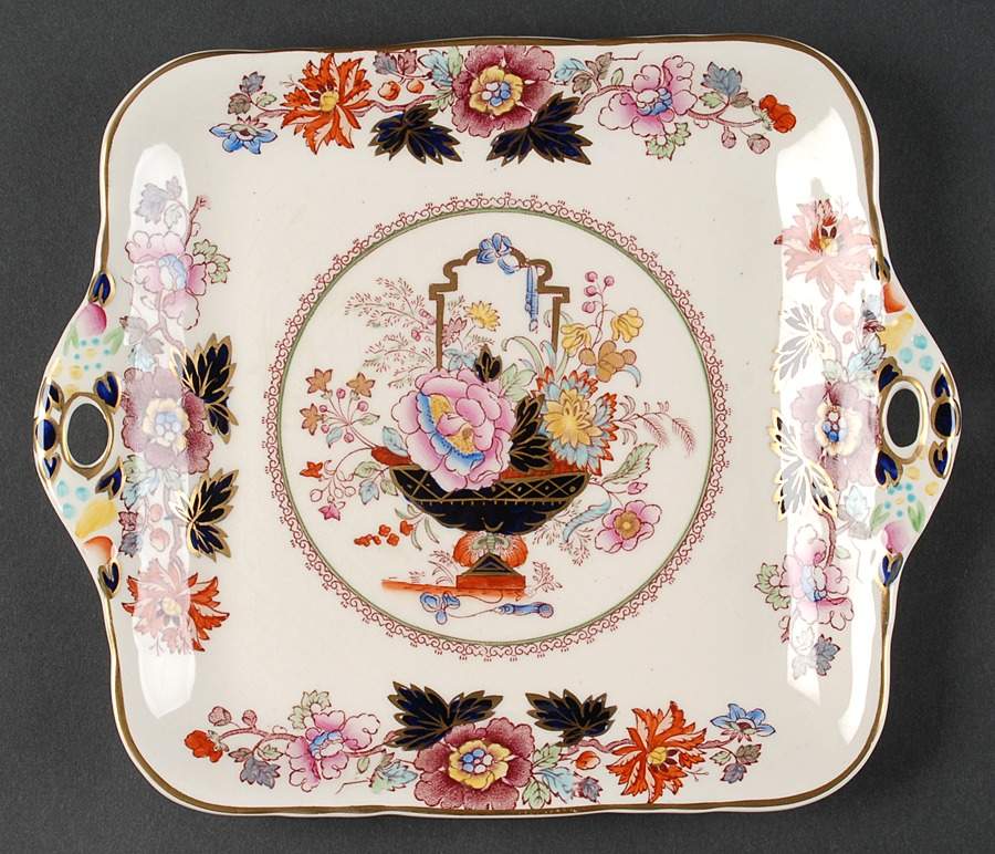 Brocade Square Handled Cake Plate by Mason's-1