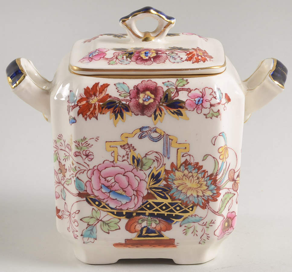 Brocade Sugar Bowl & Lid by Mason's-1