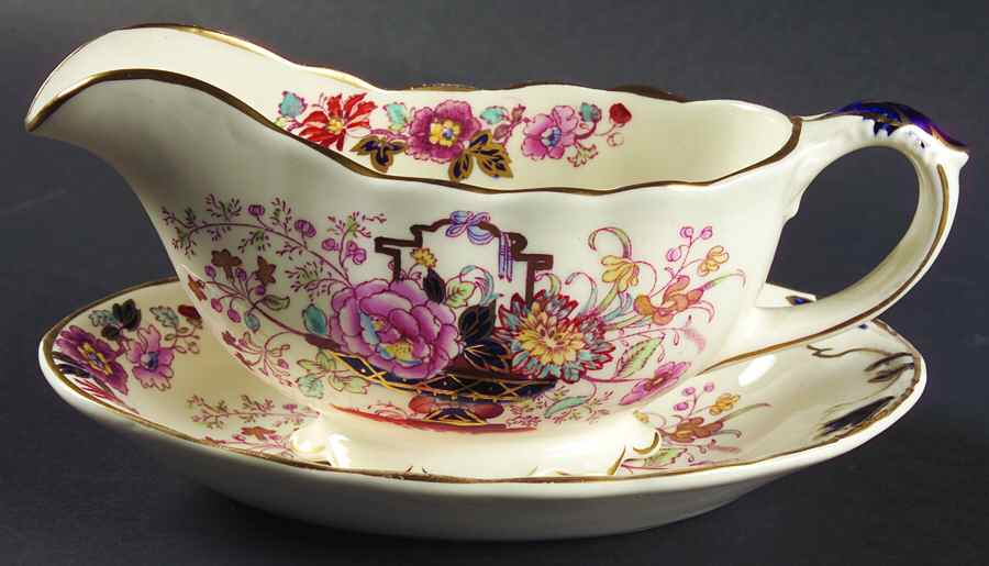 Brocade Gravy Boat & Underplate by Mason's-1