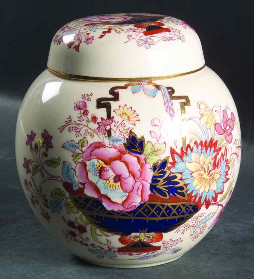 Brocade Small Prunus Jar No Lid by Mason's-1