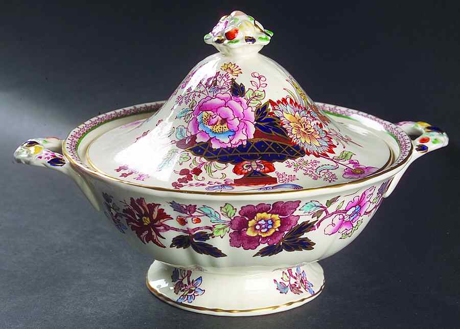 Brocade Round Covered Vegetable by Mason's-1