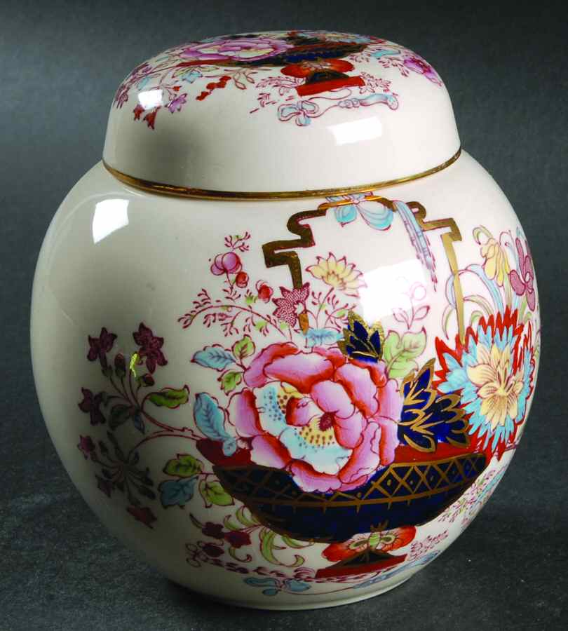 Brocade Small Prunus Jar & Lid by Mason's-1