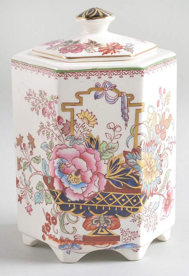 Brocade Ming Jar & Lid by Mason's-1