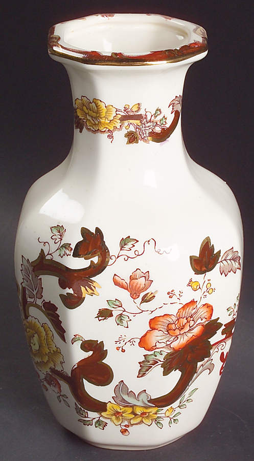 Brown Velvet 7" Octagonal Vase by Mason's-1