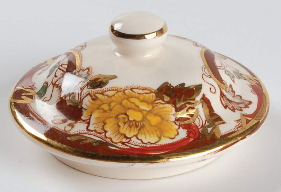Brown Velvet Lid for Small Tea Caddy by Mason's-1