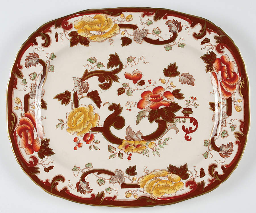 Brown Velvet 15" Oval Serving Platter by Mason's-1