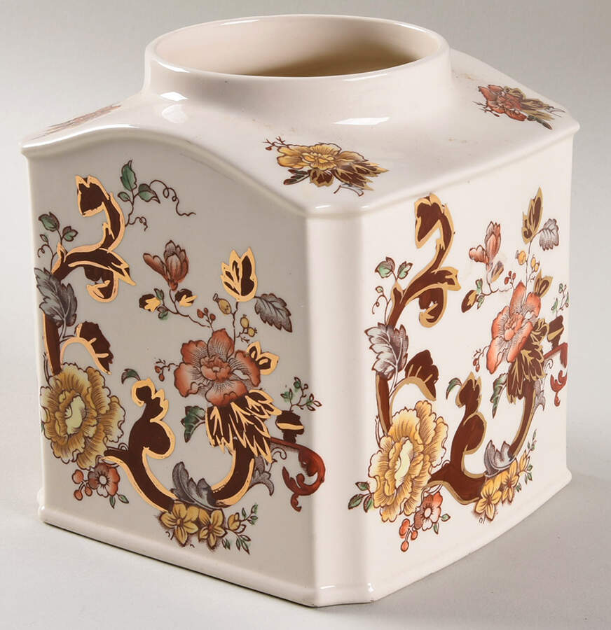 Brown Velvet Tea Caddy No Lid by Mason's-1