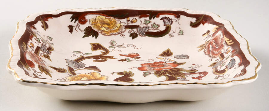 Brown Velvet Square Gadroon Dessert Bowl by Mason's-1