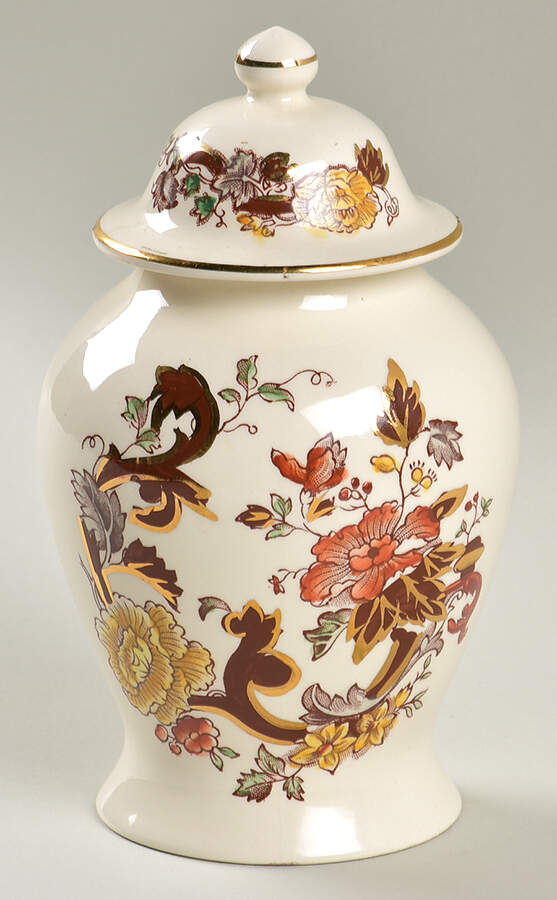 Brown Velvet Small Temple Jar & Lid by Mason's-1