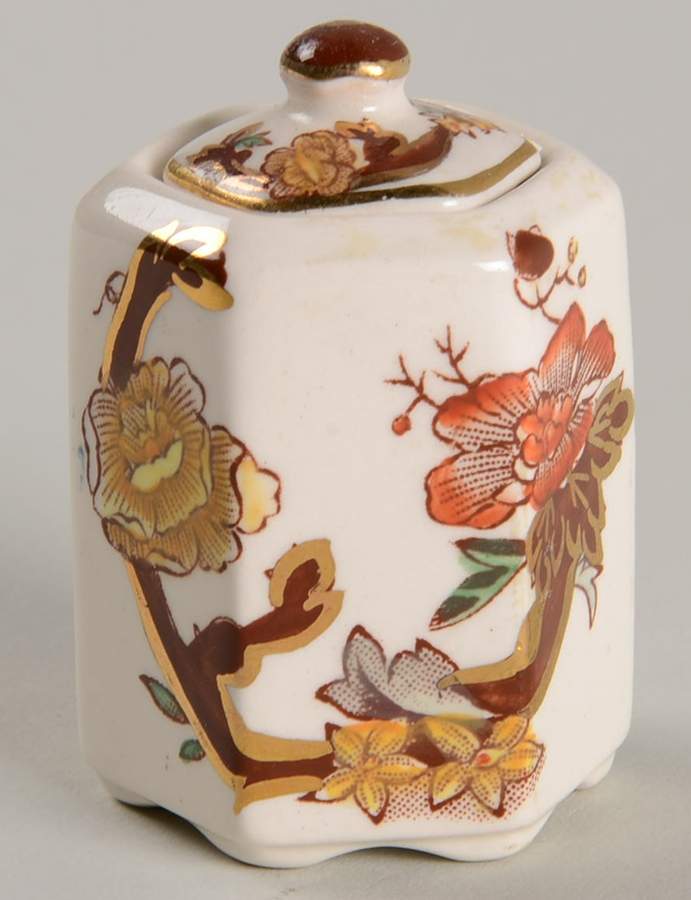 Brown Velvet Miniature Ming Jar & Lid by Mason's-1
