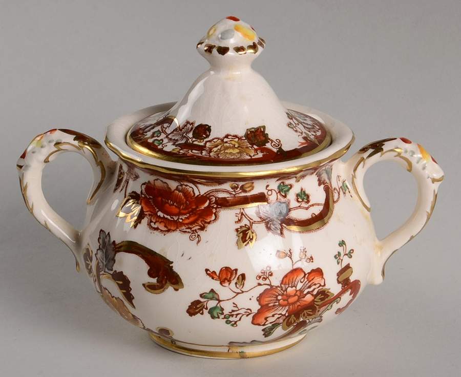 Brown Velvet Sugar Bowl & Lid by Mason's-1