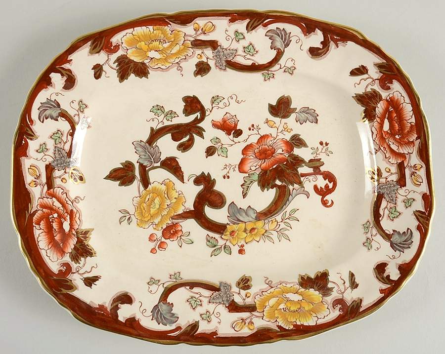 Brown Velvet 11" Oval Serving Platter by Mason's-1