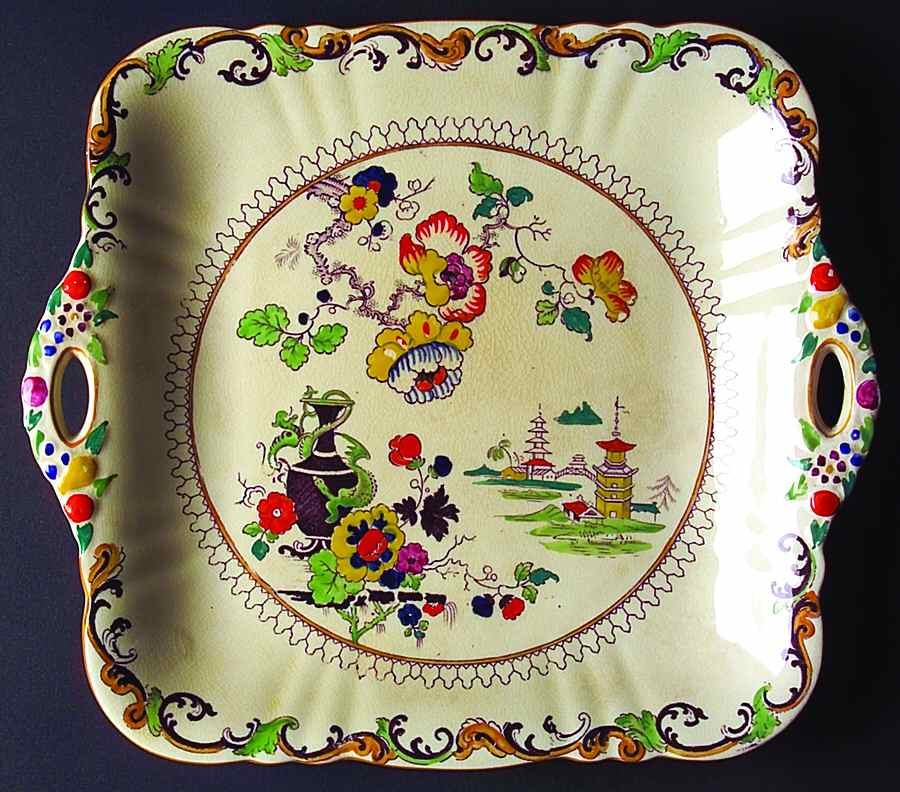 C2809 Square Handled Cake Plate by Mason's-1