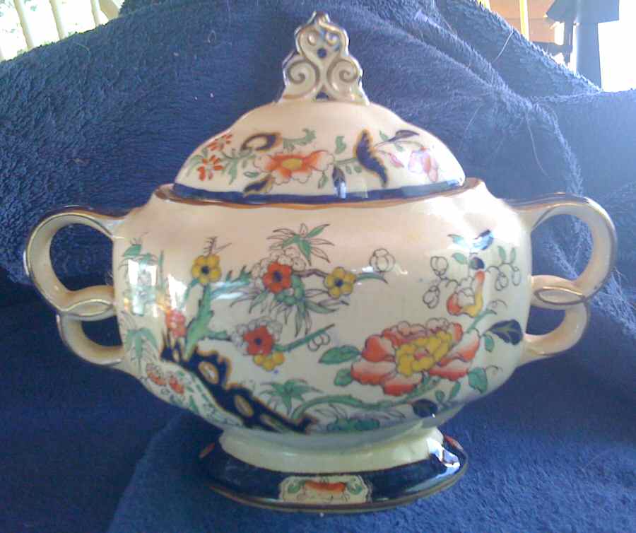 C3288 (Indian Tree) Sugar Bowl & Lid by Mason's-1