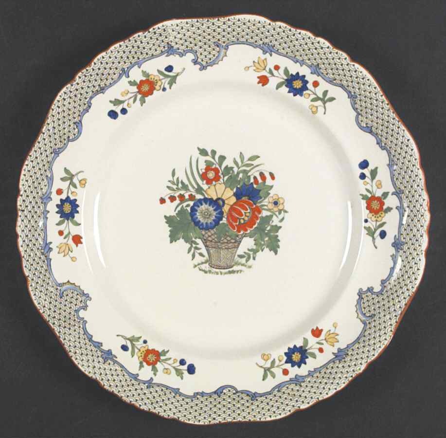 Chelsea (Orange Trim) Dinner Plate by Mason's-1
