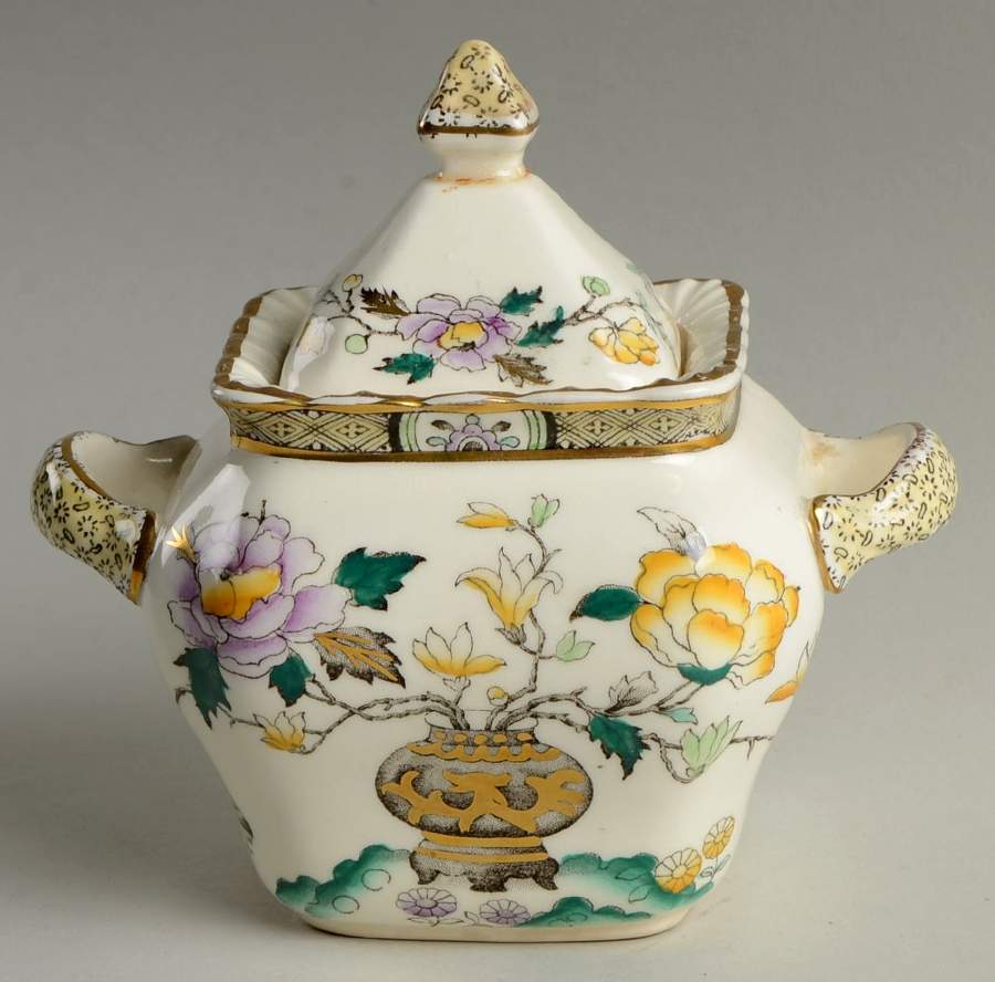 Chinese Peony Sugar Bowl & Lid by Mason's-1
