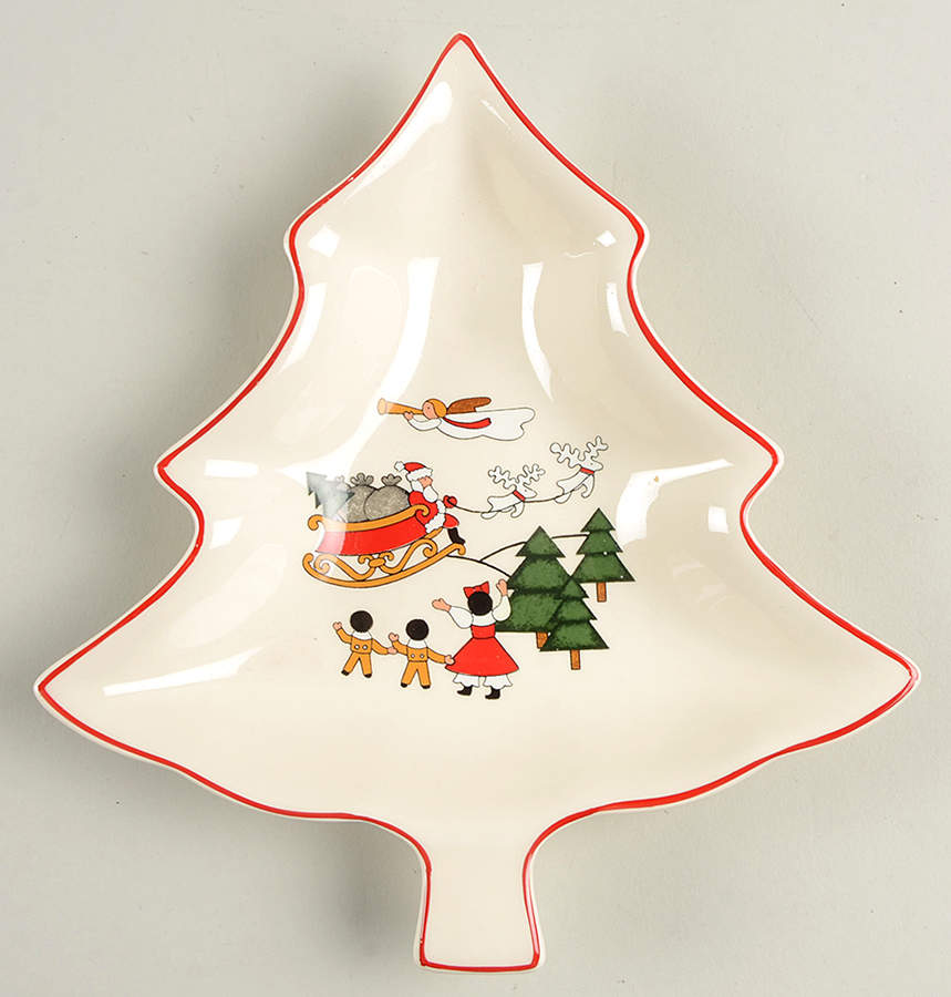 Christmas Village Small Tree Shaped Dish by Mason's-1