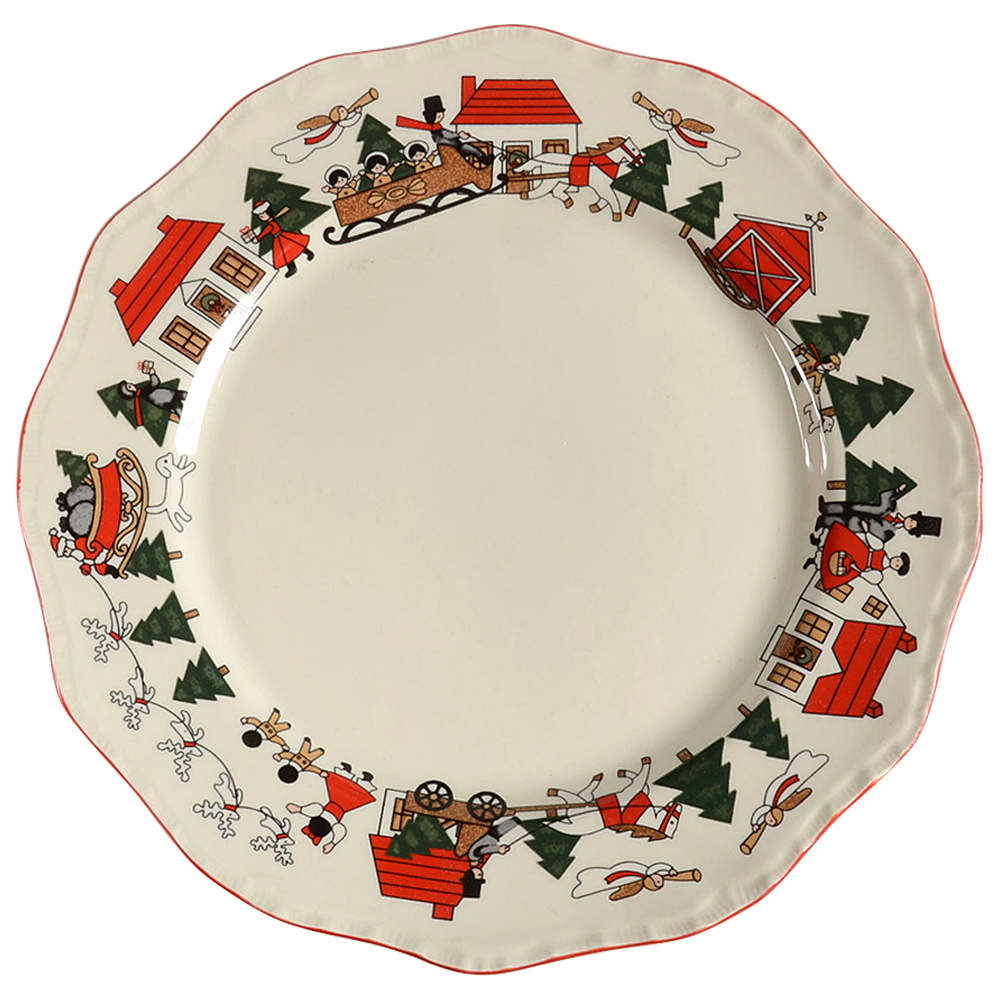 Christmas Village Dinner Plate by Mason's-1