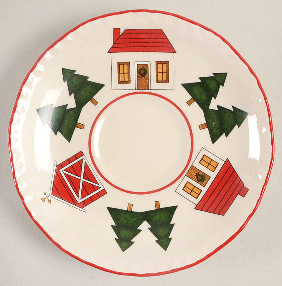 Christmas Village Saucer for Flat Cup by Mason's-1