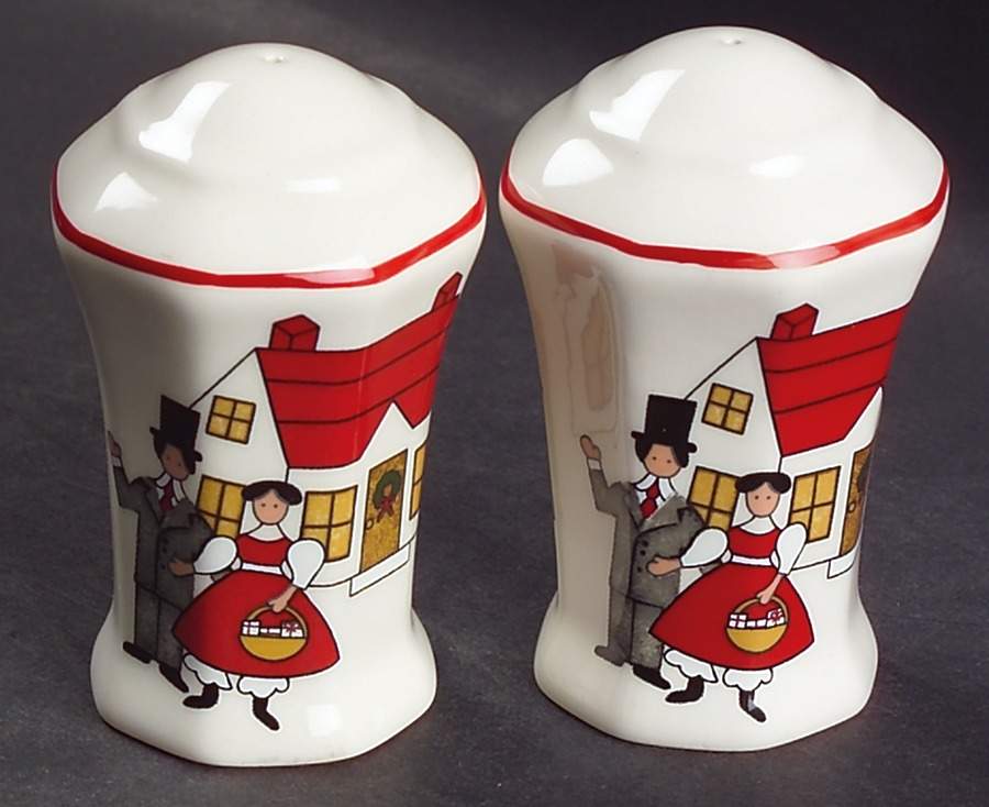 Christmas Village Salt & Pepper Set by Mason's-1