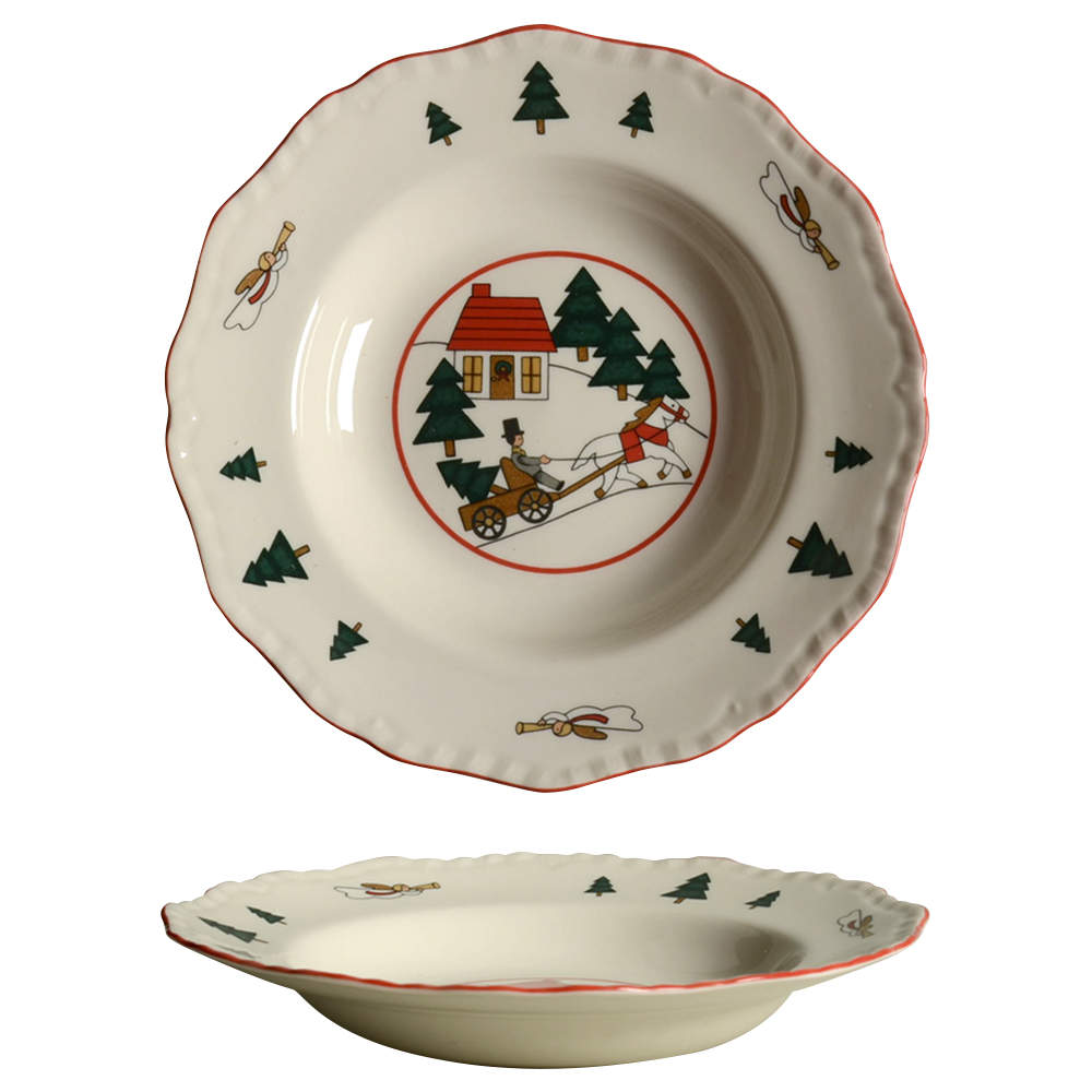 Christmas Village Rim Soup Bowl by Mason's-1