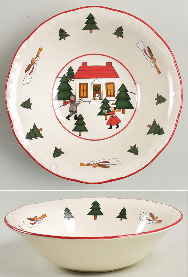 Christmas Village Coupe Cereal Bowl by Mason's-1