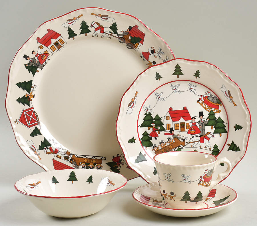 Christmas Village 5 Piece Place Setting by Mason's-1