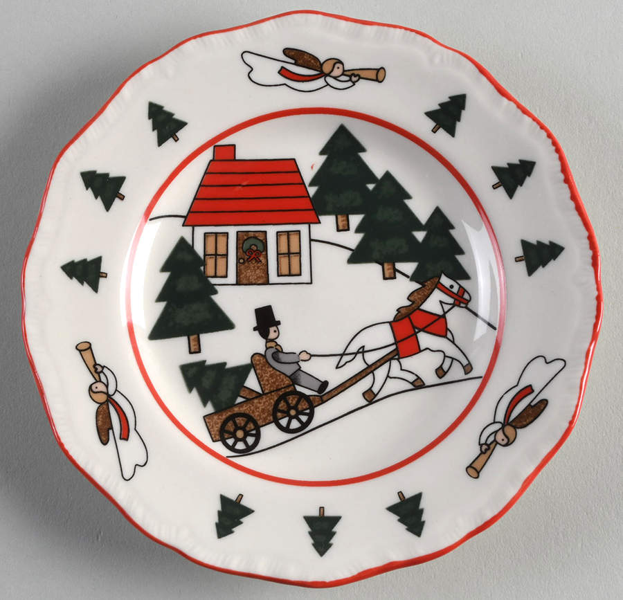 Christmas Village Bread & Butter Plate by Mason's-1
