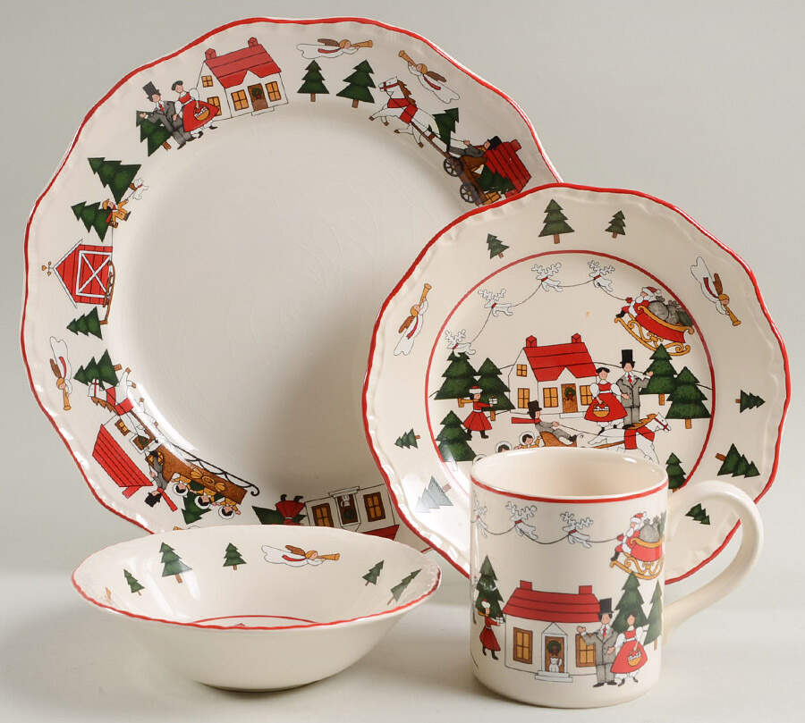 Christmas Village 4 Piece Place Setting by Mason's-1