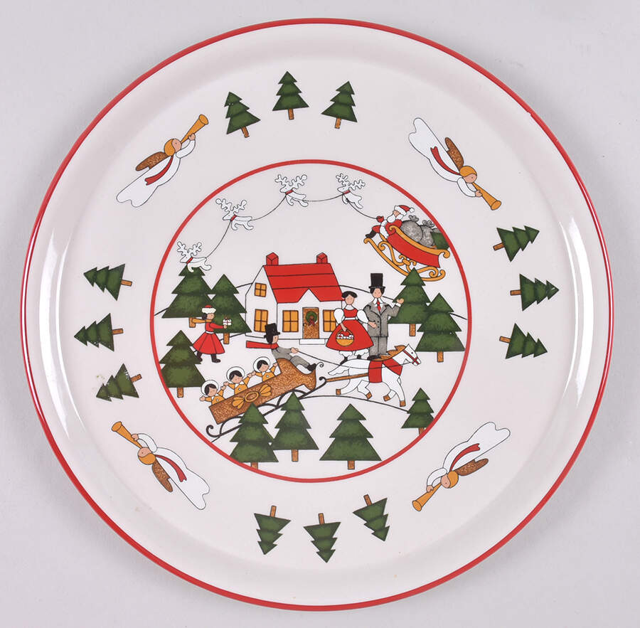 Christmas Village Pie Serving Plate by Mason's-1