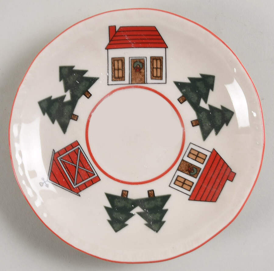 Christmas Village Saucer for Flat Cup by Mason's-1