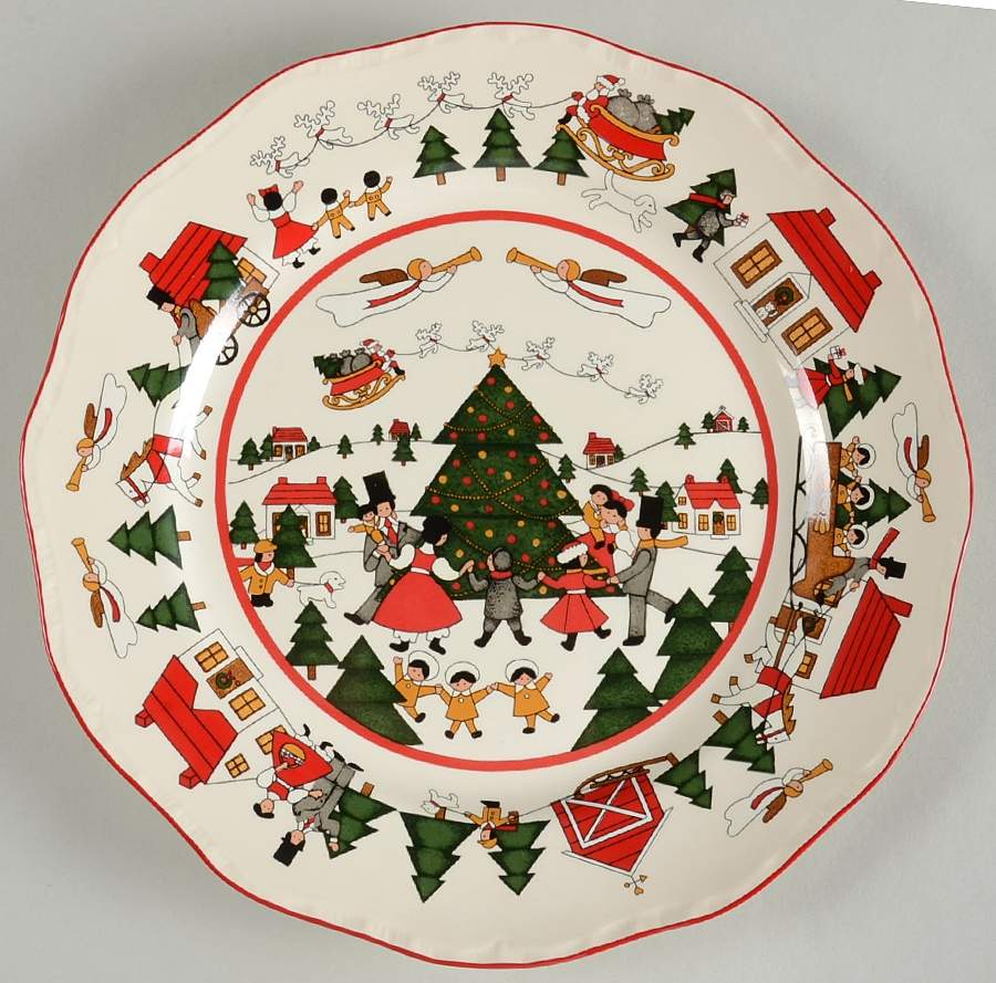 Christmas Village Accent Dinner Plate by Mason's-1