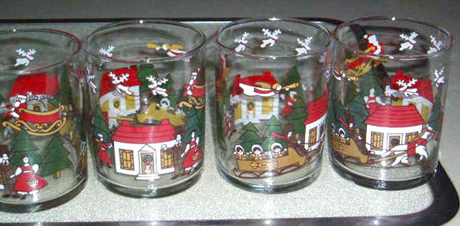 Christmas Village Glassware Double Old Fashioned by Mason's-1