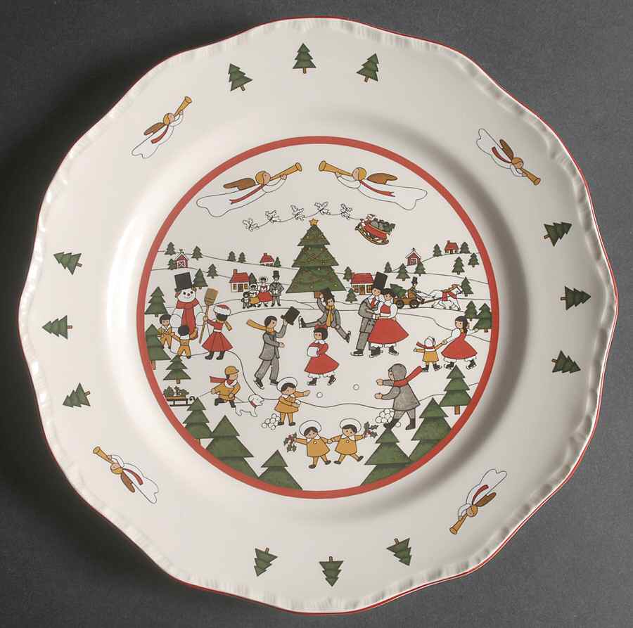Christmas Village Accent Dinner Plate by Mason's-1