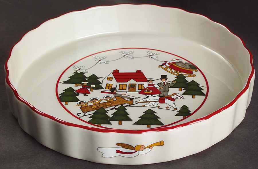 Christmas Village 8" Quiche by Mason's-1