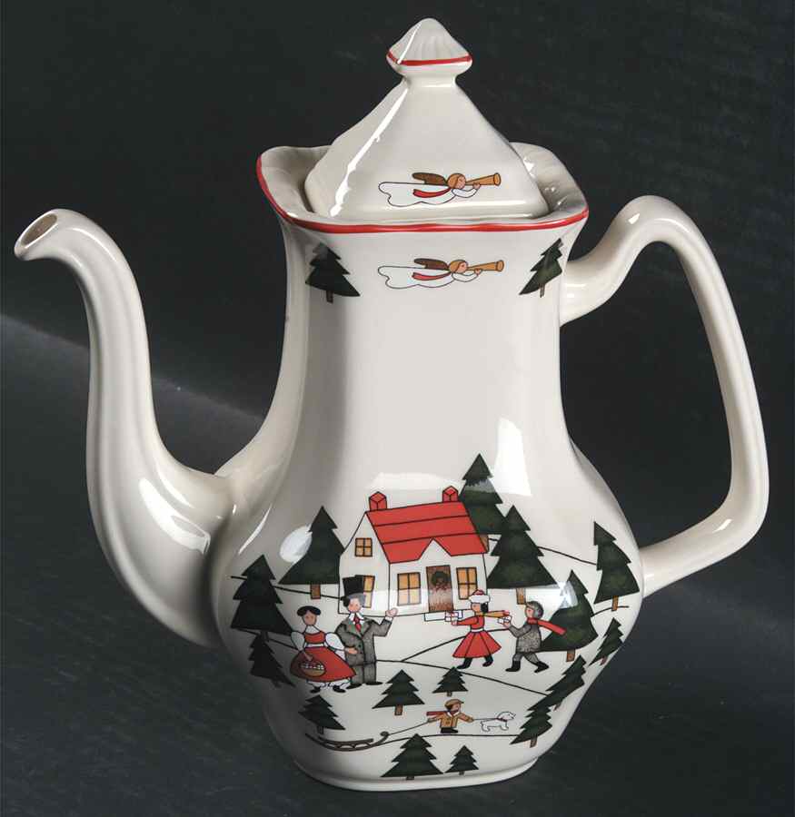 Christmas Village Coffee Pot & Lid by Mason's-1
