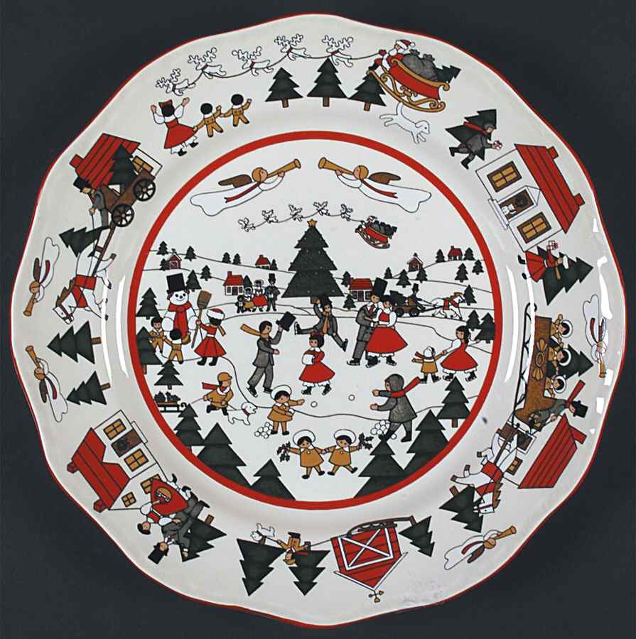 Christmas Village Accent Dinner Plate by Mason's-1
