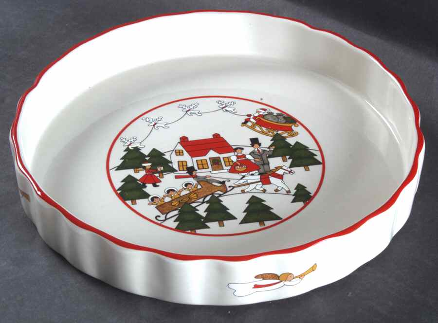Christmas Village 10" Quiche by Mason's-1