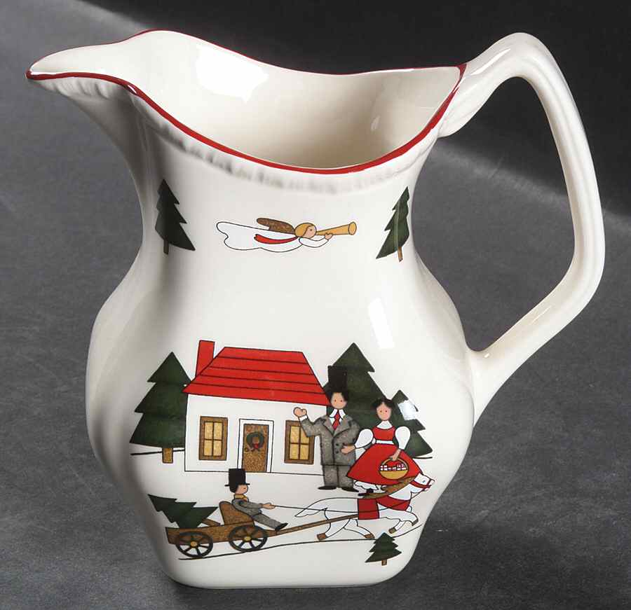 Christmas Village Small Gadroon Jug by Mason's-1
