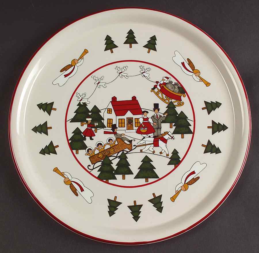 Christmas Village Cheese and Cracker Set, No Dome by Mason's-1