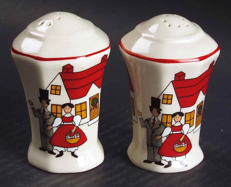 Christmas Village Salt & Pepper Set by Mason's-1